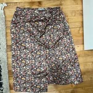Abercrombie floral wrap skirt with slit in front
